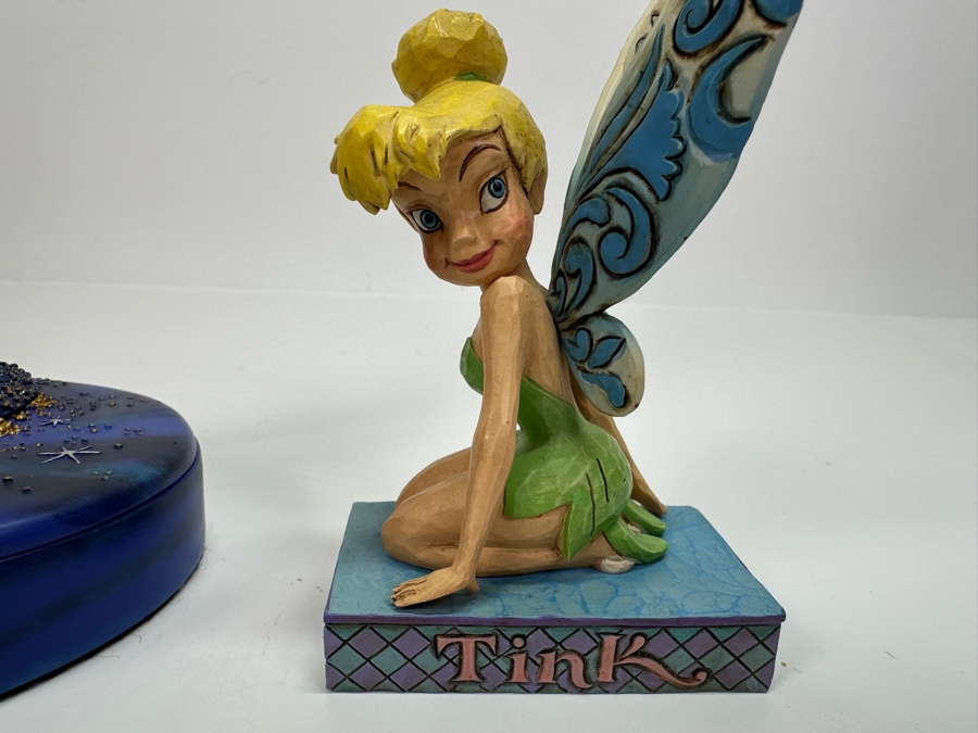 Walt Disney Showcase Collection Tinker Bell 'Pixie Pose' 4008082 Enesco Jim Shore Figurine 5H And Disney Tinker Bell 2000 Markrita Figurine 10H [Photo 3]