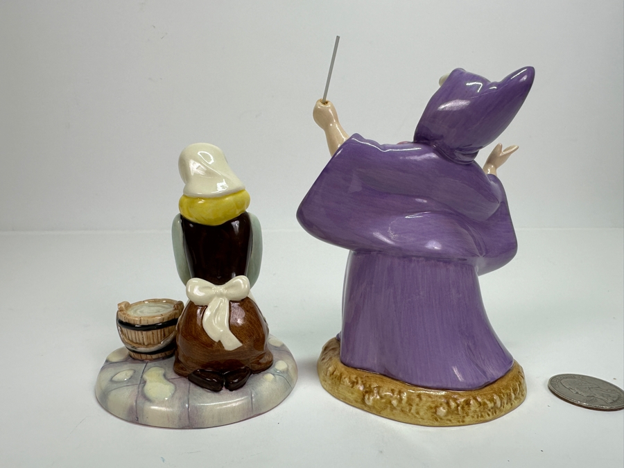 Rare Vintage Walt Disney Showcase Collection By Royal Doulton Cinderella With A Wave Of Her Magic Wand CN4 And Cinderella They Can't Stop Me From Dreaming CN 5 Porcelain Figurines 4.5H [Photo 5]