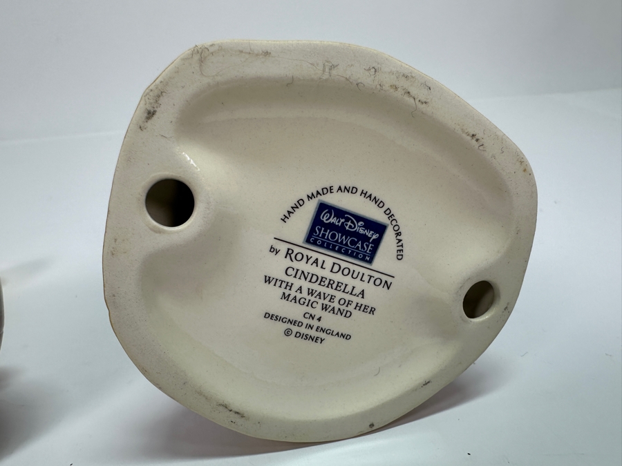 Rare Vintage Walt Disney Showcase Collection By Royal Doulton Cinderella With A Wave Of Her Magic Wand CN4 And Cinderella They Can't Stop Me From Dreaming CN 5 Porcelain Figurines 4.5H [Photo 6]