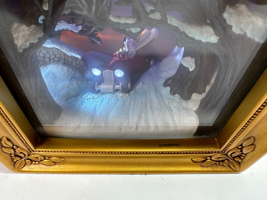 Vintage Hand Signed Robert W. Olszewski Gallery Of Light Walt Disney's 101 Dalmatians 'Terror On Wheels' #4011736 Miniature Shadowbox Scene Lights Up 6W X 4D X 5H [Photo 11]