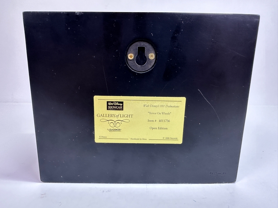 Vintage Hand Signed Robert W. Olszewski Gallery Of Light Walt Disney's 101 Dalmatians 'Terror On Wheels' #4011736 Miniature Shadowbox Scene Lights Up 6W X 4D X 5H [Photo 8]