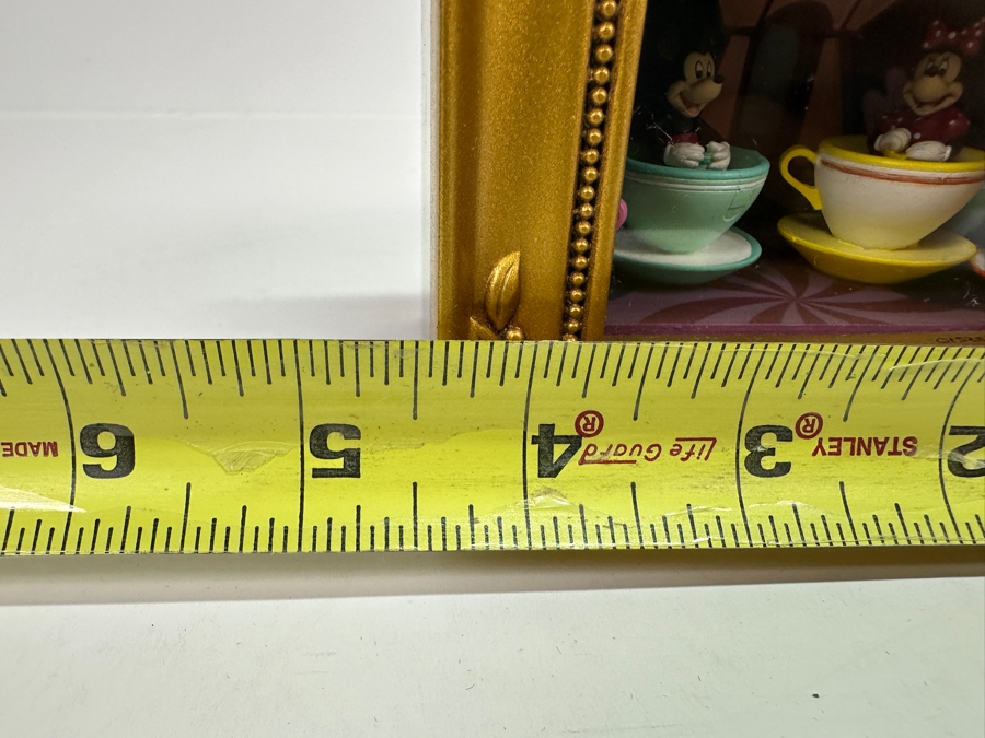 Vintage Hand Signed Robert W. Olszewski The Art Of Disney Theme Parks 'Mickey & Minnie On Mad Tea Party Attraction' DP-GL018 Miniature Shadowbox Scene - Doesn't Light Up 4W X 3.5D X 3.75H [Photo 10]