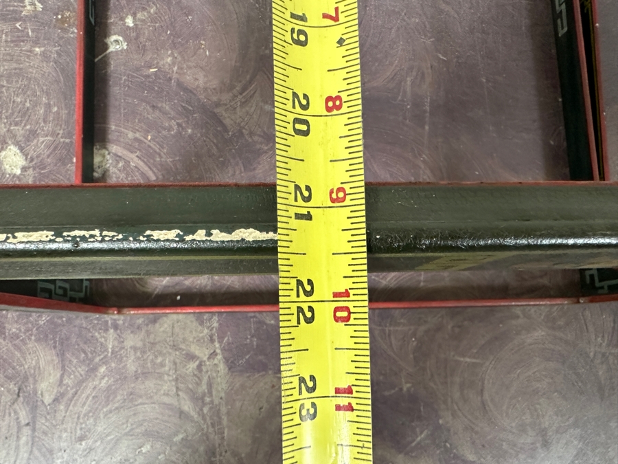 Just Added - Pair Of Vintage Chinese Wooden Hand Painted Side Tables - Missing Glass Tops 27W X 21.5D X 18.5H [Photo 19]