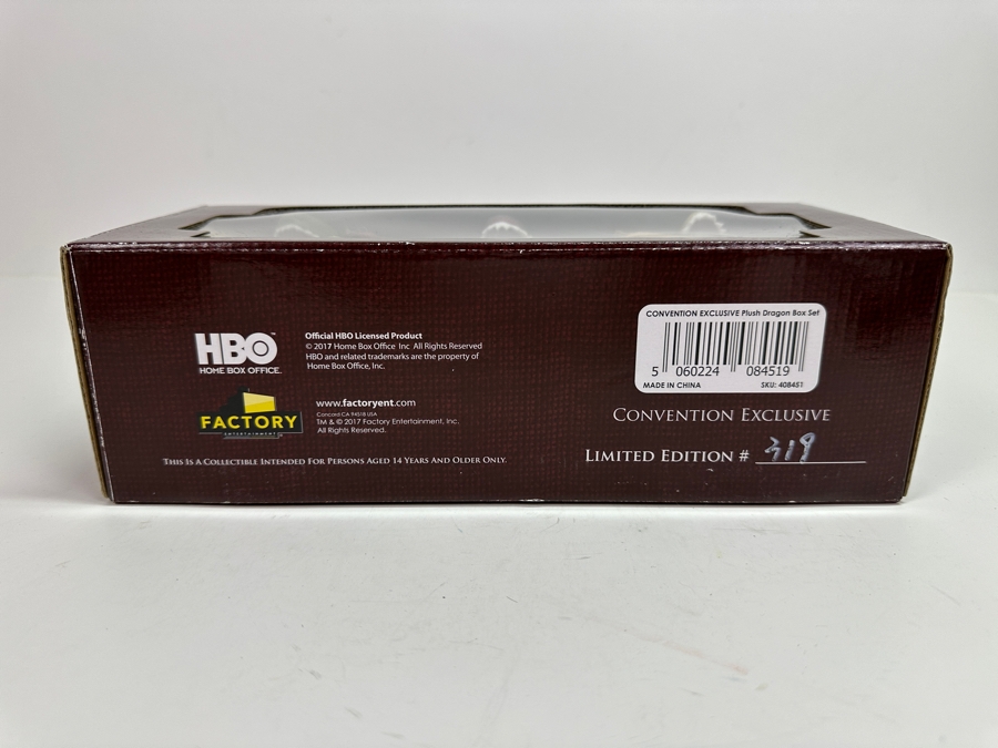 Just Added - Game Of Thrones Convention Exclusive Plush Dragon Box Set Limited Edition 319 11W X 3.5D X 4.5H [Photo 8]
