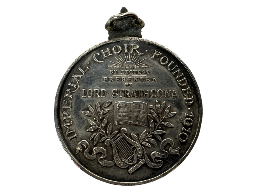 Just Added - Antique 1910 Silver United Kingdom King Edward VII Imperial Choir Award Medal Commemorative Issue Foundation Of Imperial Choir By Lord Strathcona 14.6g [Photo 3]