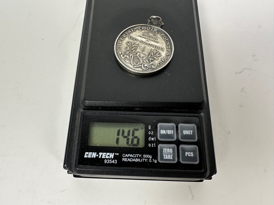 Just Added - Antique 1910 Silver United Kingdom King Edward VII Imperial Choir Award Medal Commemorative Issue Foundation Of Imperial Choir By Lord Strathcona 14.6g [Photo 7]