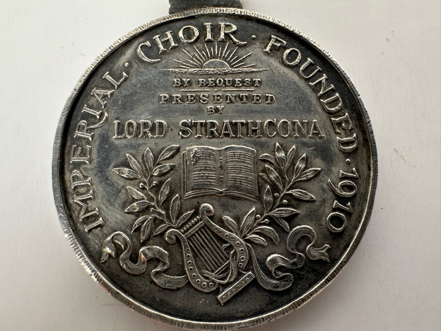 Just Added - Antique 1910 Silver United Kingdom King Edward VII Imperial Choir Award Medal Commemorative Issue Foundation Of Imperial Choir By Lord Strathcona 14.6g [Photo 5]