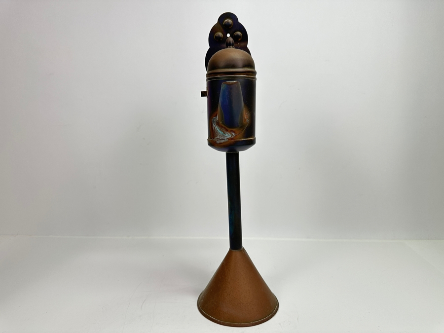 Just Added - Vintage Brass Tea Strainer (M), Vintage Copper Oil Lamp (R) & Pair Of Copper And Wooden Ladles (L) [Photo 11]