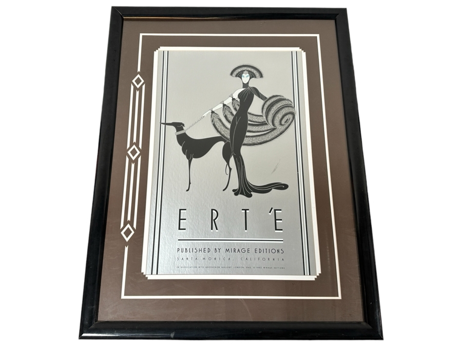 Original Vintage 1980 Erte 'Symphony In Black' Serigraph Print Published By Mirage Editions In Association With Grosvenor Gallery, London, England Nicely Framed 33 X 43 [Photo 2]