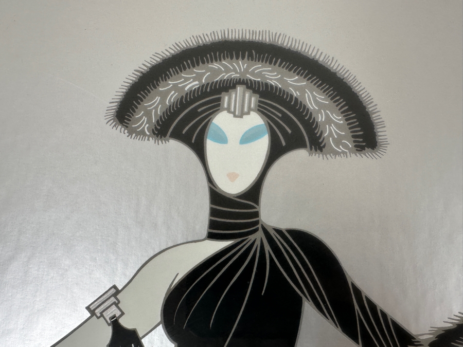 Original Vintage 1980 Erte 'Symphony In Black' Serigraph Print Published By Mirage Editions In Association With Grosvenor Gallery, London, England Nicely Framed 33 X 43 [Photo 8]