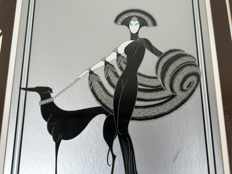 Original Vintage 1980 Erte 'Symphony In Black' Serigraph Print Published By Mirage Editions In Association With Grosvenor Gallery, London, England Nicely Framed 33 X 43 [Photo 9]
