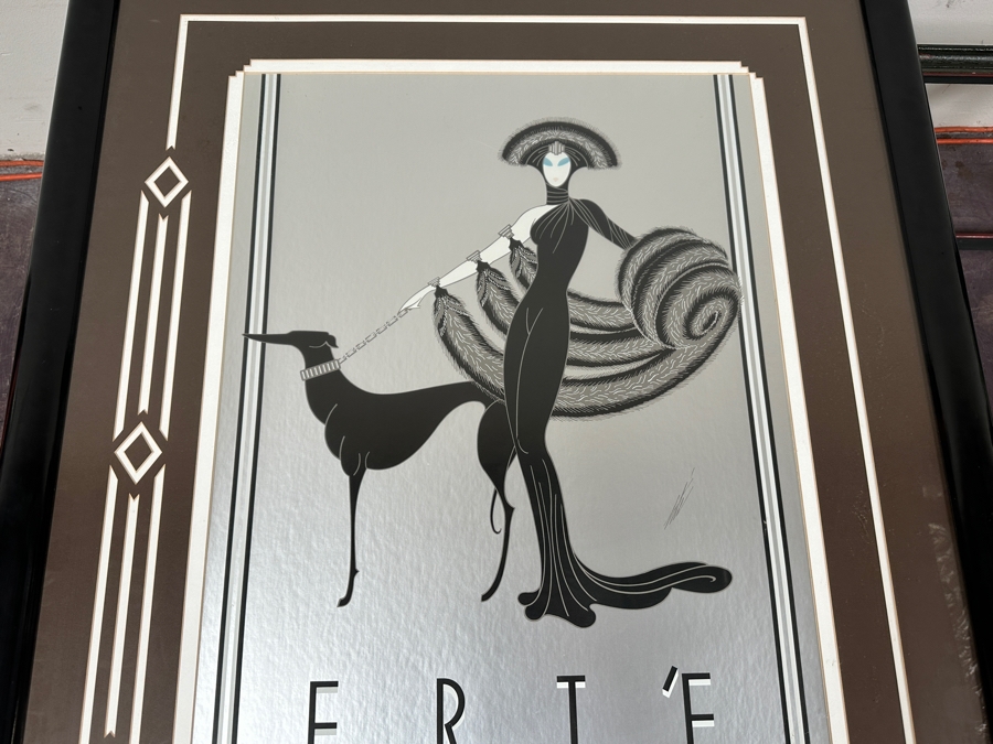 Original Vintage 1980 Erte 'Symphony In Black' Serigraph Print Published By Mirage Editions In Association With Grosvenor Gallery, London, England Nicely Framed 33 X 43 [Photo 4]