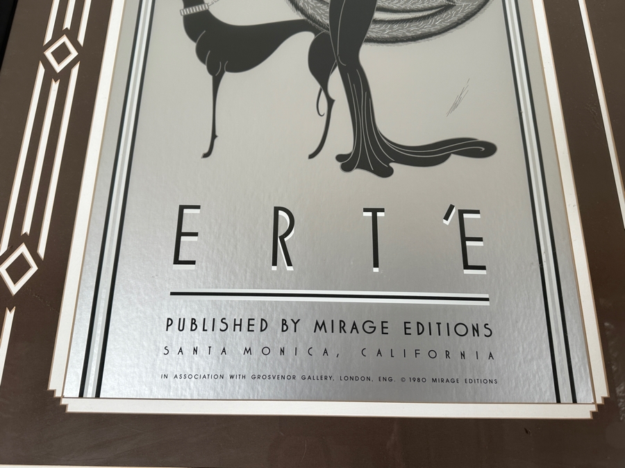 Original Vintage 1980 Erte 'Symphony In Black' Serigraph Print Published By Mirage Editions In Association With Grosvenor Gallery, London, England Nicely Framed 33 X 43 [Photo 3]