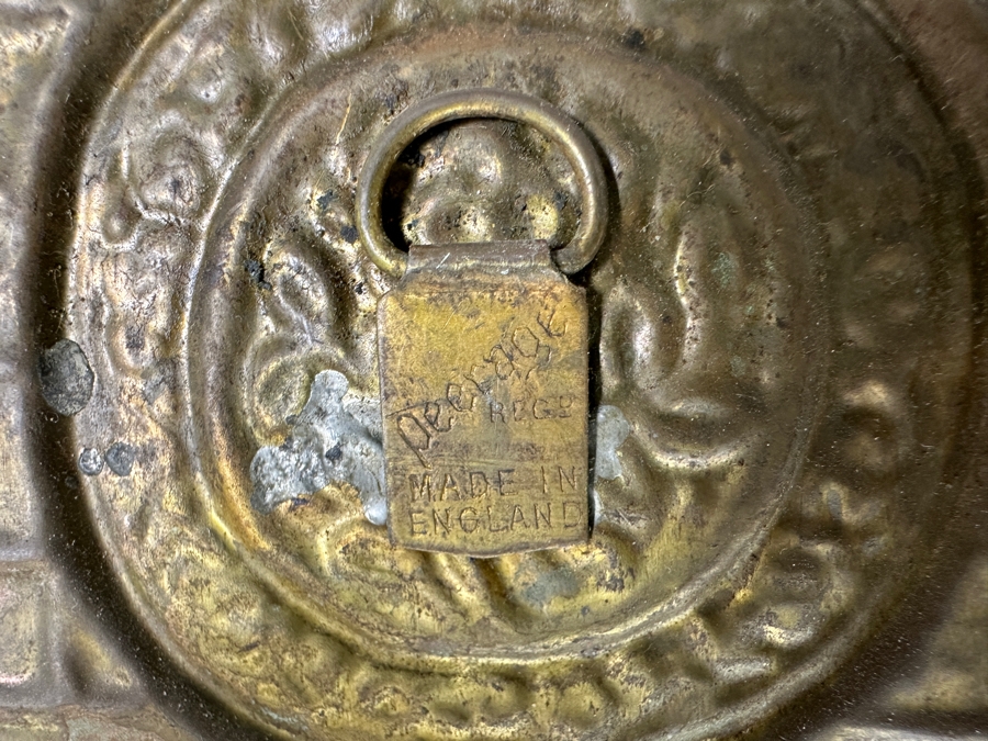 Just Added - Large Vintage Peerage England Repousse Brass Tray 24.5W [Photo 6]