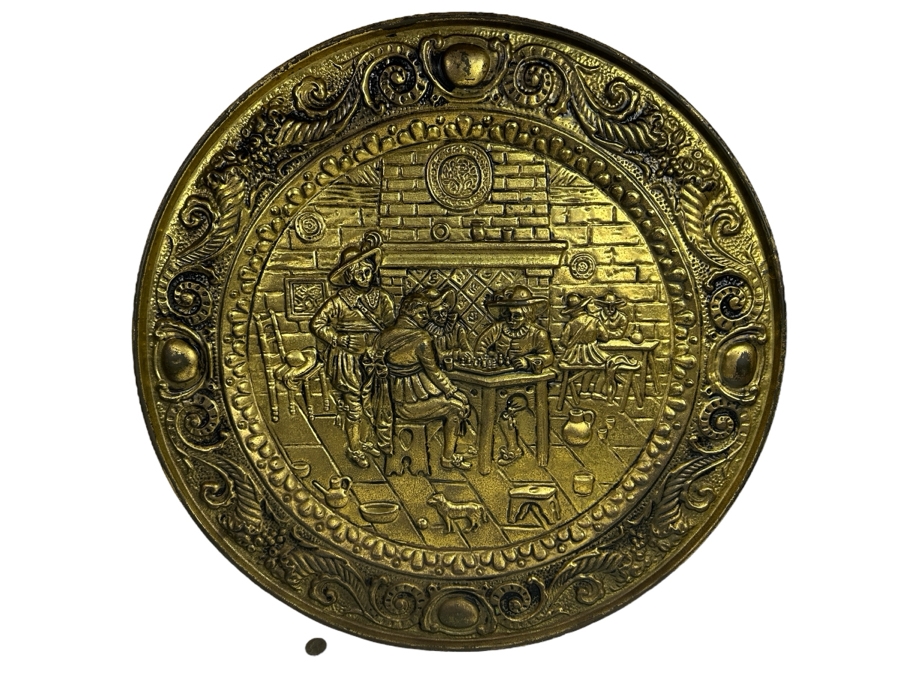 Just Added - Large Vintage Peerage England Repousse Brass Tray 24.5W [Photo 1]