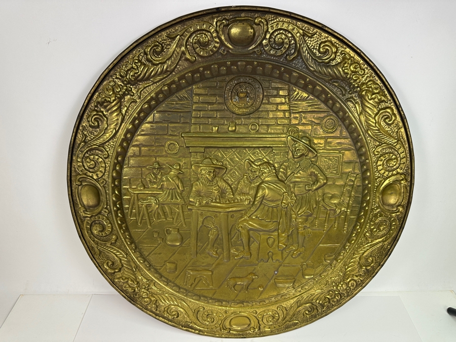 Just Added - Large Vintage Peerage England Repousse Brass Tray 24.5W [Photo 4]