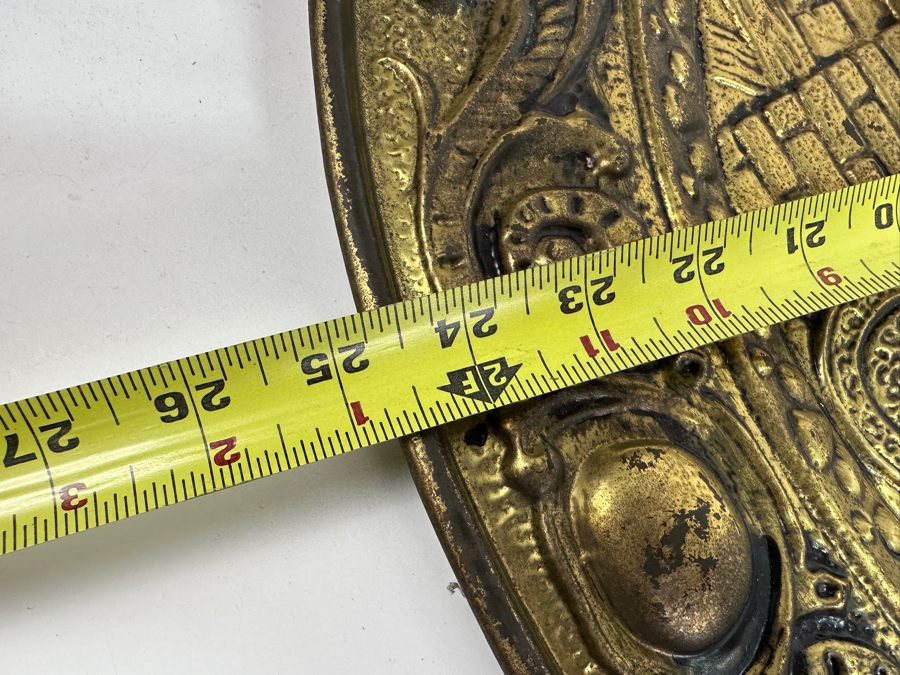 Just Added - Large Vintage Peerage England Repousse Brass Tray 24.5W [Photo 7]