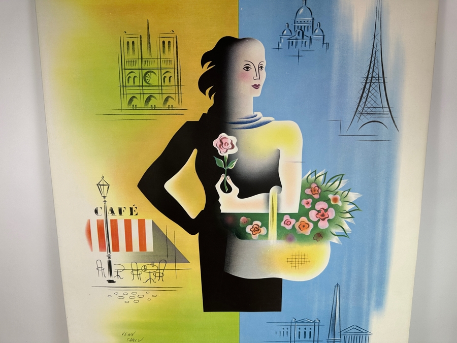 Reproduction Pan American World Airways System Fly To France Travel Poster On Foam Board 28 X 42 [Photo 7]