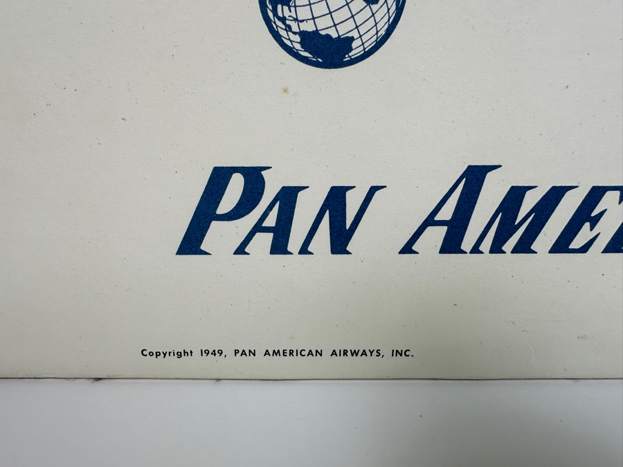 Reproduction Pan American World Airways System Fly To France Travel Poster On Foam Board 28 X 42 [Photo 3]