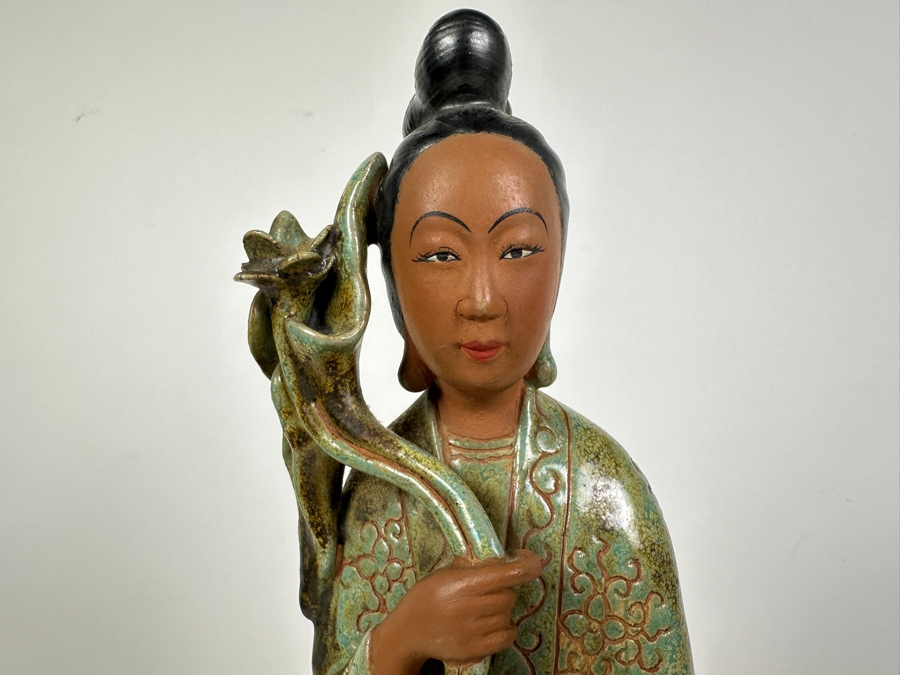 Just Added - Vintage Hand Painted Chinese Porcelain Figurine 17H [Photo 2]