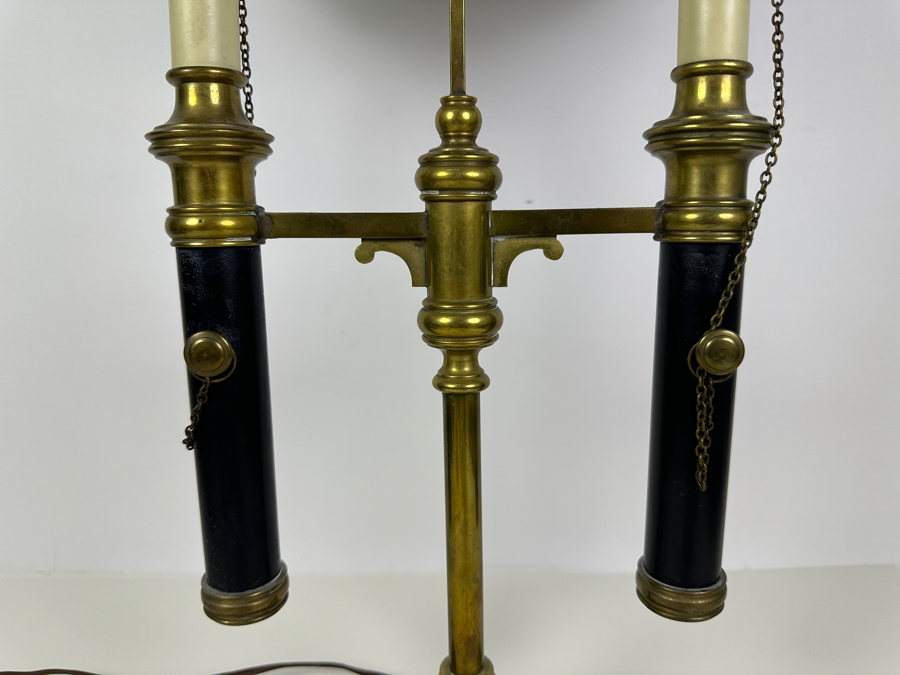 Just Added - Vintage Chapman Brass & Tole Empire Style Bouillotte Lamp With Adjustable Metal Shade 15W X 25H [Photo 3]