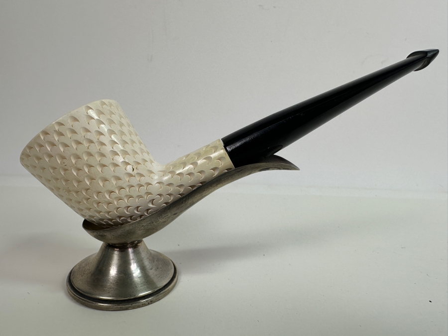 Just Added - Vintage Gorham Sterling Silver Weighted Pipe Rest With Vintage Meerschaum Smoking Pipe [Photo 6]