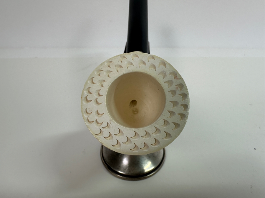 Just Added - Vintage Gorham Sterling Silver Weighted Pipe Rest With Vintage Meerschaum Smoking Pipe [Photo 4]