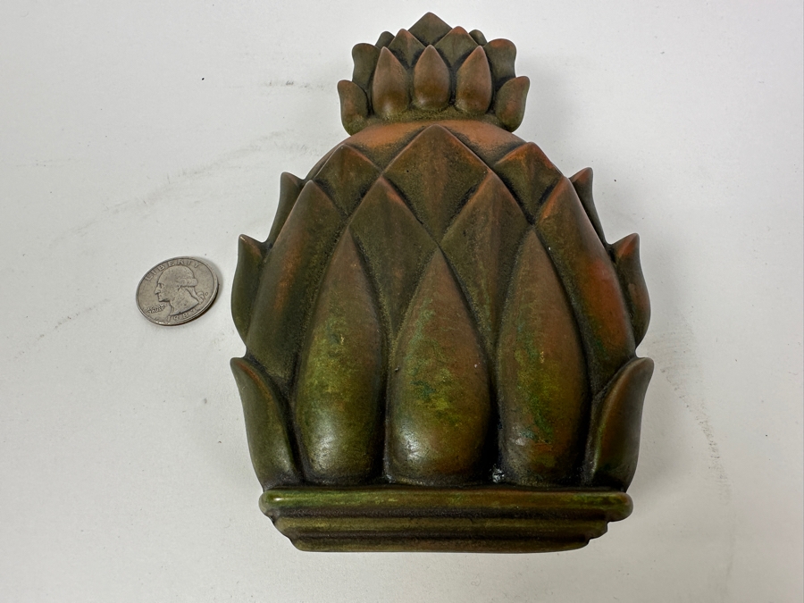 Just Added - Vintage VA Metalcrafters Brass Pineapple Door Knocker Newport 4022 4W X 6.5L [Photo 2]