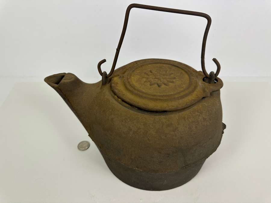 Just Added - Vintage Cast Iron Tea Water Kettle 11W X 6H [Photo 2]