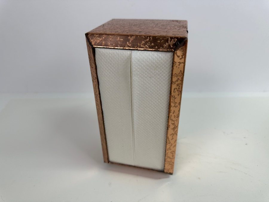 Just Added - Solid Copper Pot With Brass/Wooden Handle (L), Copper Strainer (M) & Vintage Mid-Century Napkin Holder [Photo 12]