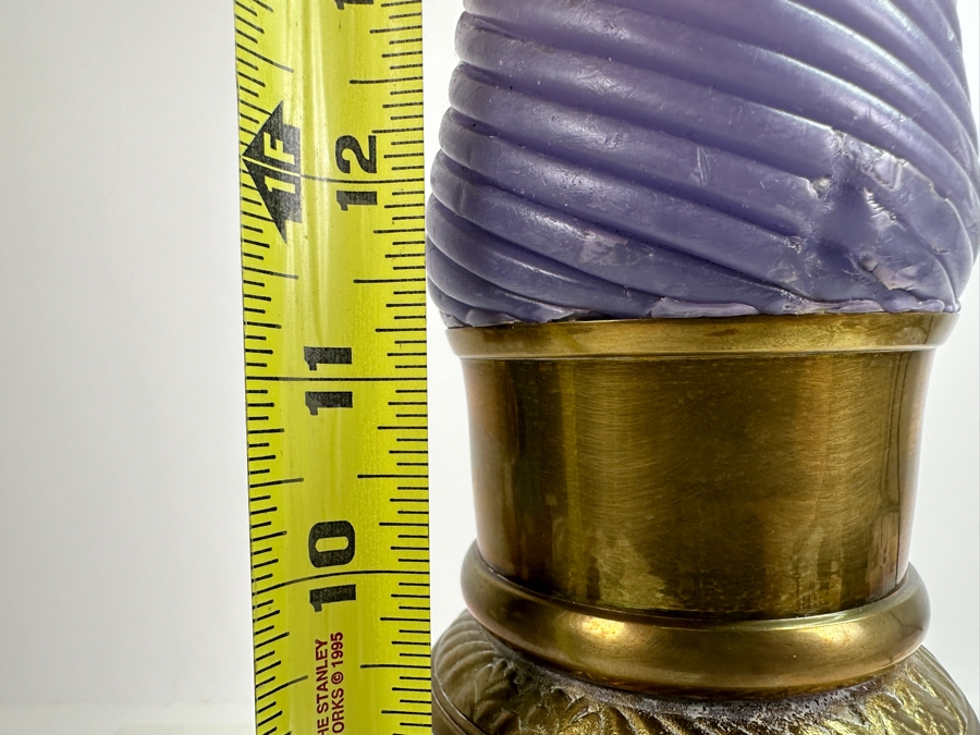 Just Added - Vintage Solid Brass Candlestick Candle Holder 11H [Photo 5]