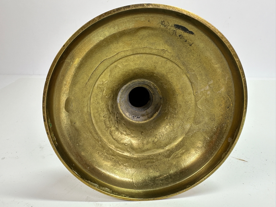 Just Added - Vintage Solid Brass Candlestick Candle Holder 11H [Photo 4]