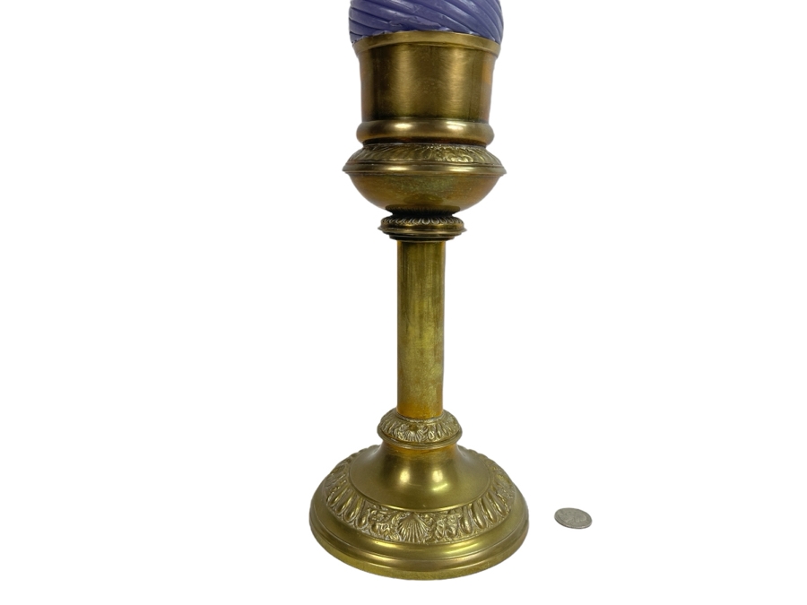 Just Added - Vintage Solid Brass Candlestick Candle Holder 11H [Photo 1]