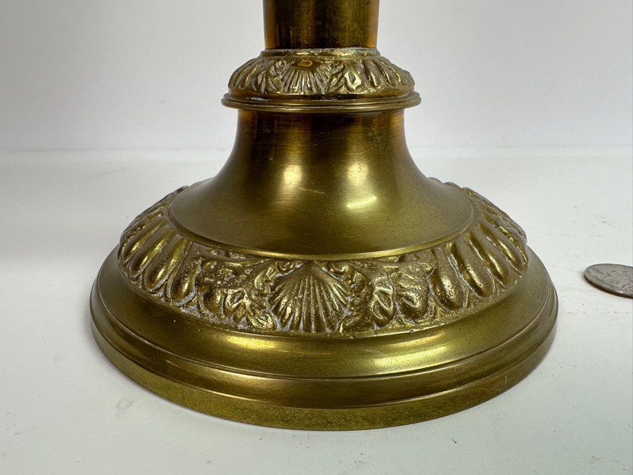 Just Added - Vintage Solid Brass Candlestick Candle Holder 11H [Photo 2]