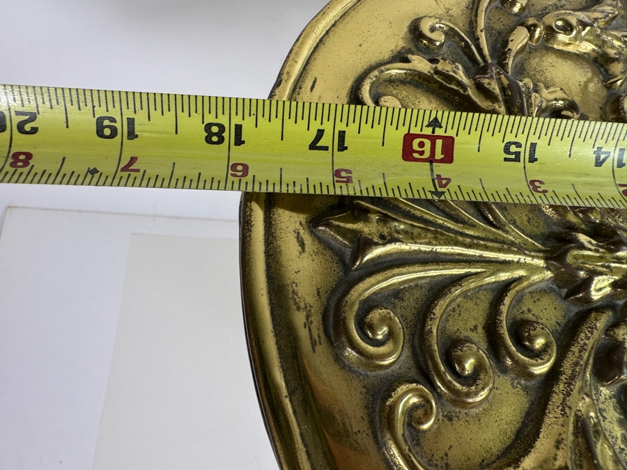 Just Added - Vintage Repousse Brass Coal Scuttle 18W X 13D X 20.5H Weighs 11lbs [Photo 7]