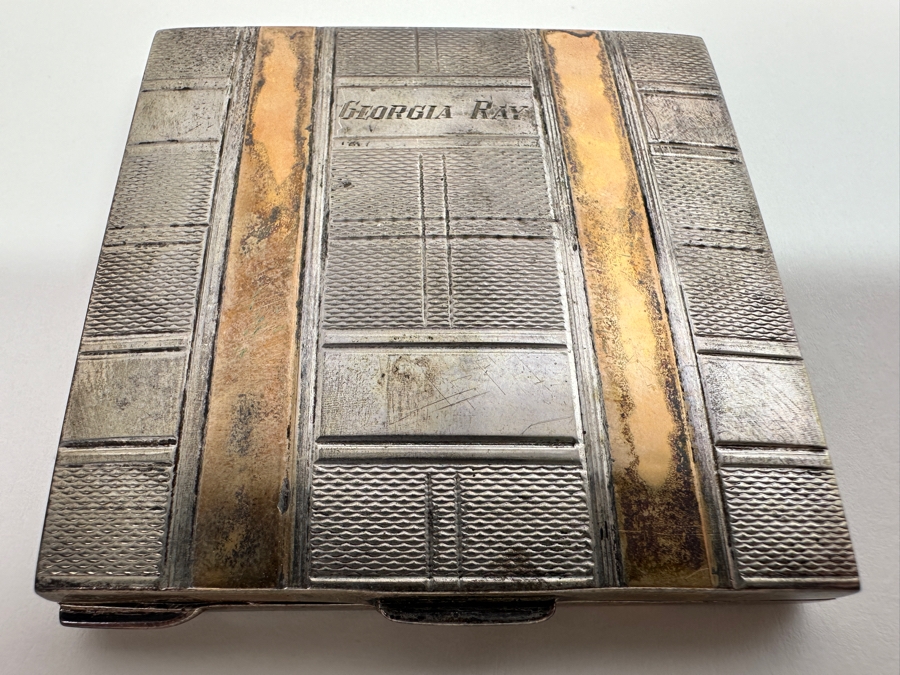 Vintage Sterling Silver Compact 89.7g [Photo 2]