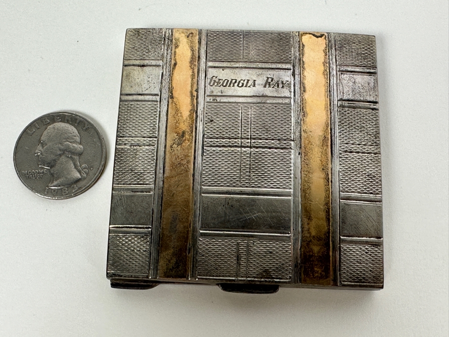 Vintage Sterling Silver Compact 89.7g [Photo 4]