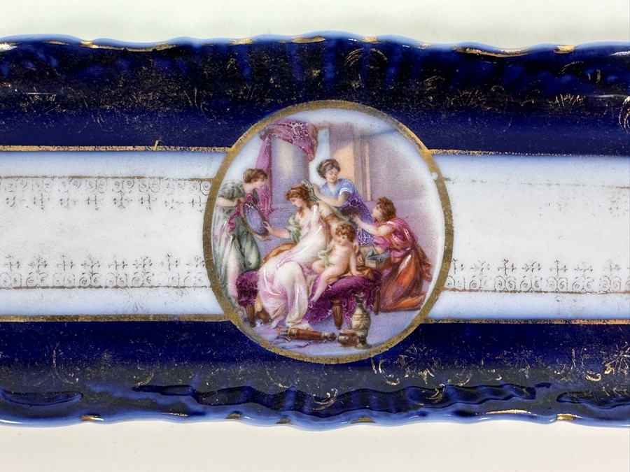 Hand Painted Dresden Porcelain Tray 8.5 X 3 [Photo 2]