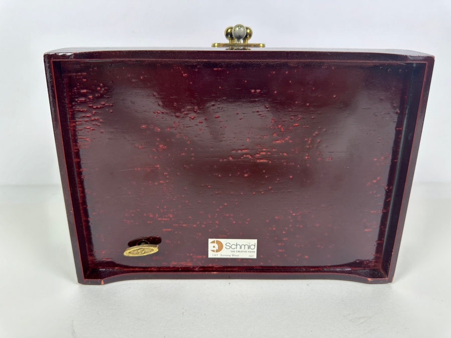 Vintage Schmid Working Roulette Wheel Jewelry Box - Roulette Wheel Spins When Opened 9W X 6.5D X 3.5H [Photo 5]