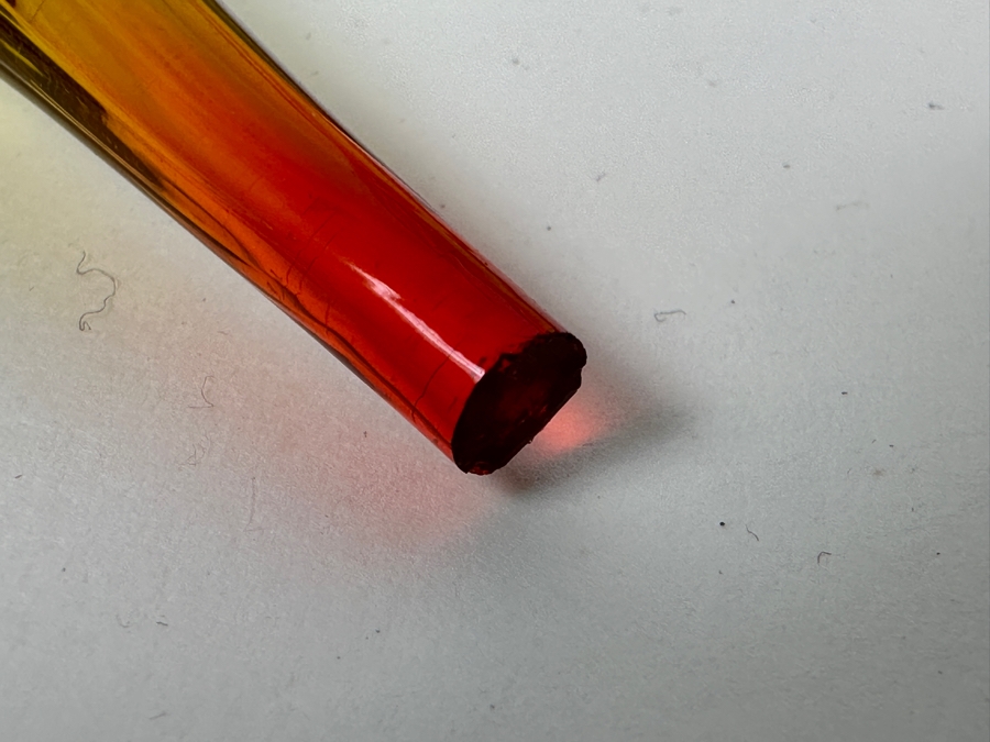 Vintage Amberina Art Glass Genie Bottle With Stopper (Top Of Stopper Has Been Cut Flat) 12.5H [Photo 4]