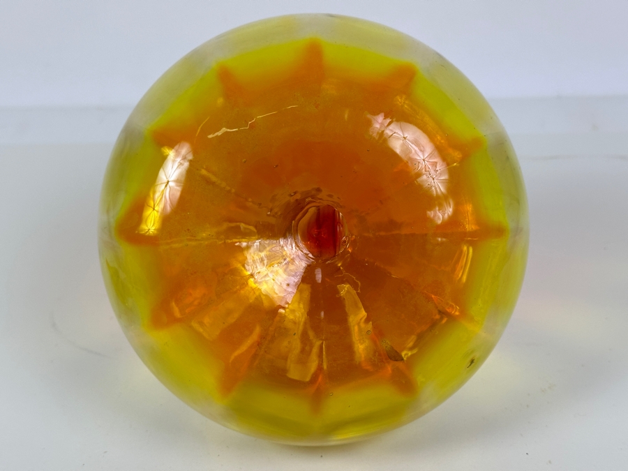 Vintage Amberina Art Glass Genie Bottle With Stopper (Top Of Stopper Has Been Cut Flat) 12.5H [Photo 5]