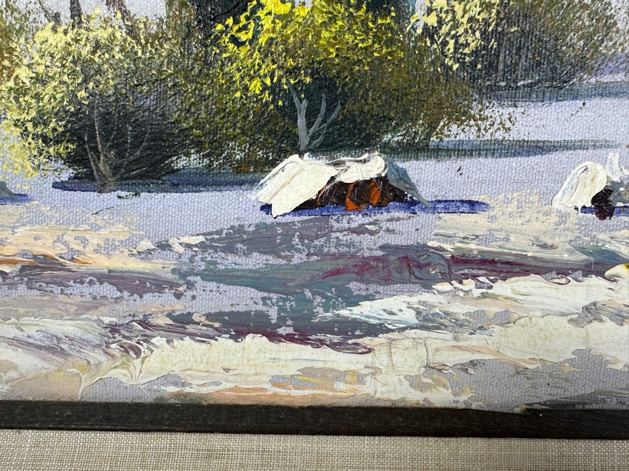 Original Desert Landscape Oil Painting On Canvas Signed W. Isaacs 20 X 16 Framed 27 X 23 [Photo 7]