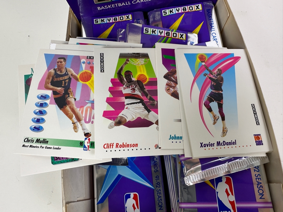 NBA Skybox Basketball Cards 91-92 Season - All Packs Have Been Opened - Cards Are In Mint Condition [Photo 9]