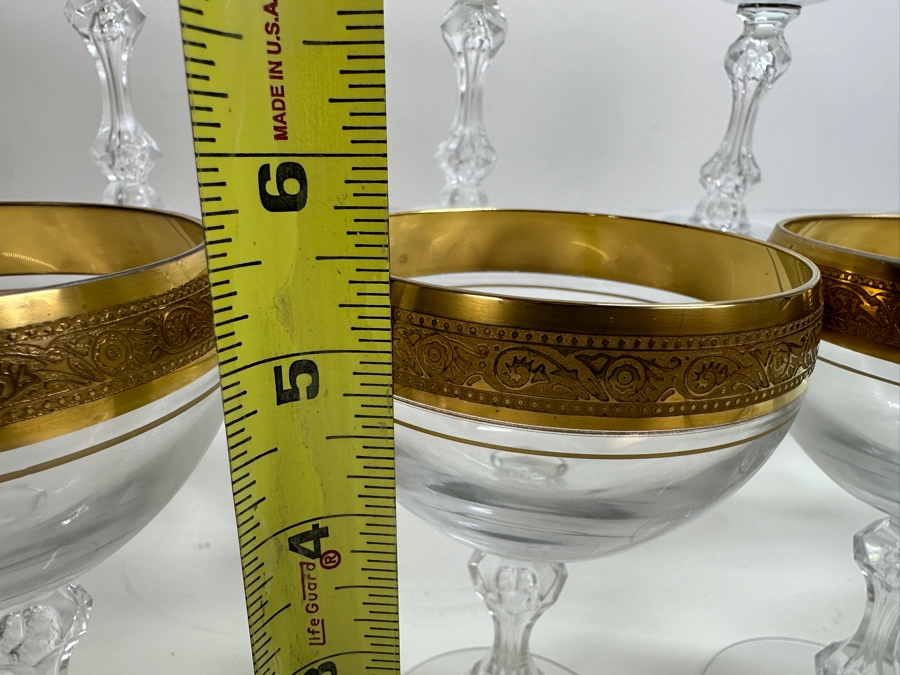 Tiffin-Franciscan Westchester Pattern Gold Encrusted Stemware Glasses - 24 Glasses [Photo 8]
