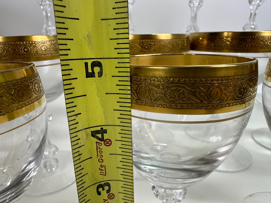 Tiffin-Franciscan Westchester Pattern Gold Encrusted Stemware Glasses - 24 Glasses [Photo 7]