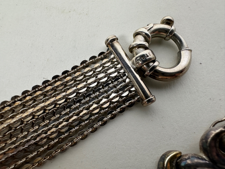 Pair Of Sterling Silver 8' Bracelets 32.6g [Photo 2]