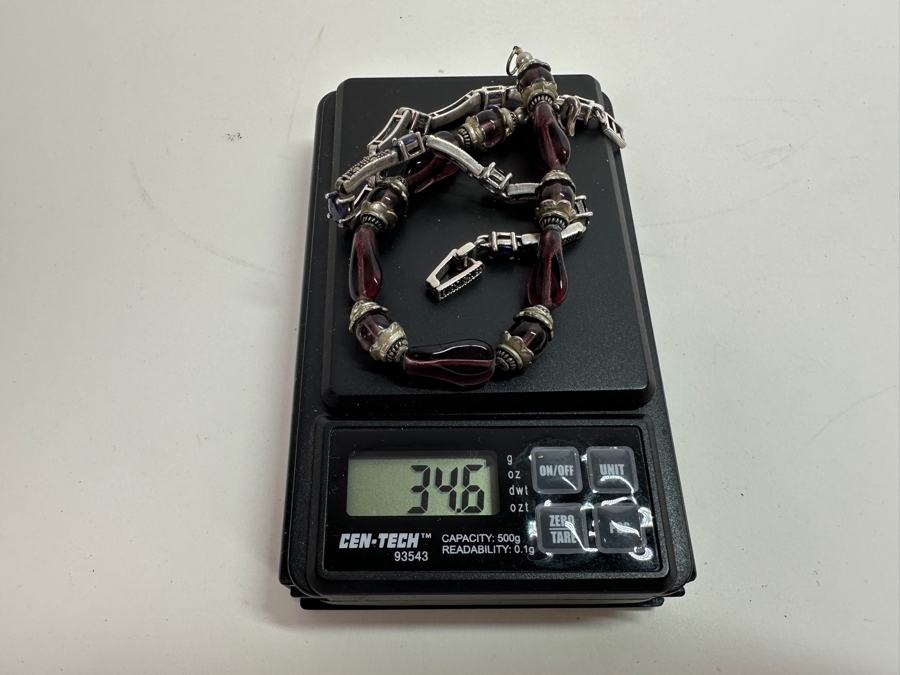 Pair Of Sterling Silver 8' Bracelets 34.6g [Photo 8]