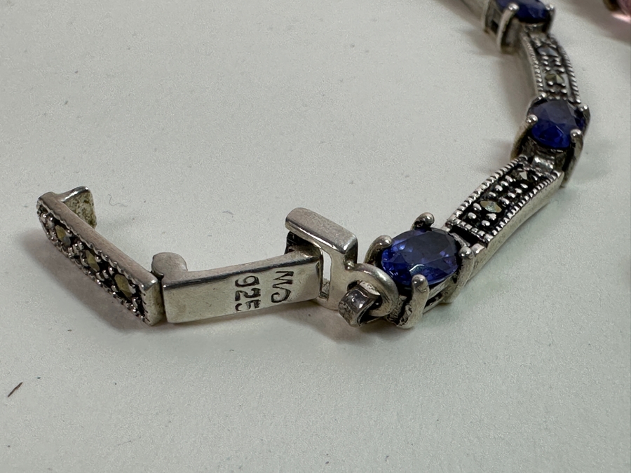 Pair Of Sterling Silver 8' Bracelets 34.6g [Photo 5]