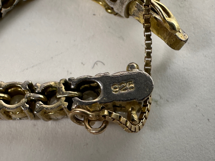 Pair Of Sterling Silver 8' Bracelets 30.6g [Photo 5]