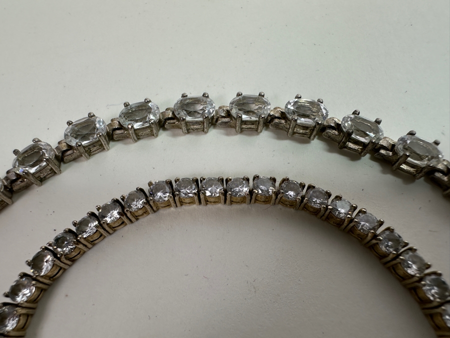 Pair Of Sterling Silver 8' Bracelets 30.6g [Photo 2]